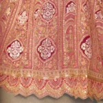 Pink Aari Embroidered Banarasi Lehenga for Weddings - Image 3