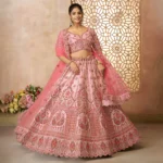 Adorable Pink Silk Embroidery Wedding Wear Lehenga Choli