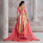 Pretty Pink Banarasi Silk Lehenga – Paisley Elegance A Royal Statement for Your Special Day 👑 - Image 3