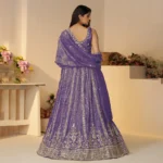Dark Purple Bridal Wear Lehenga - Image 2