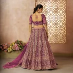 Radiant Purple Banarasi Silk Bridal Lehenga – Royal Grandeur Elegance in Every Thread for Your Special Day - Image 4