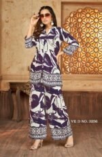 Rayon Discharge Print Kurti and Bottom Set