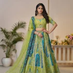 Royal Grandeur Purple & Sky Blue Soft Net Lehenga Set - Image 4