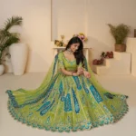 Royal Grandeur Purple & Sky Blue Soft Net Lehenga Set - Image 3