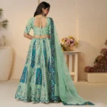 Royal Grandeur Purple & Sky Blue Soft Net Lehenga Set - Image 2